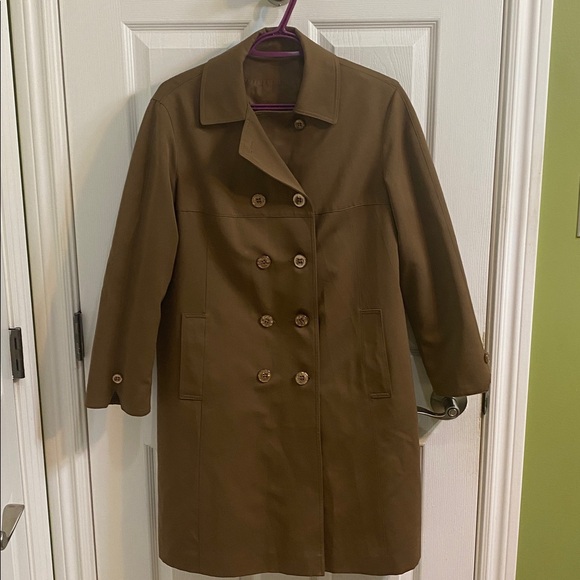 forecaster of boston Jackets & Blazers - Vintage Forecaster of Boston Brown Trench Driving Coat Womens Size 6 Petite